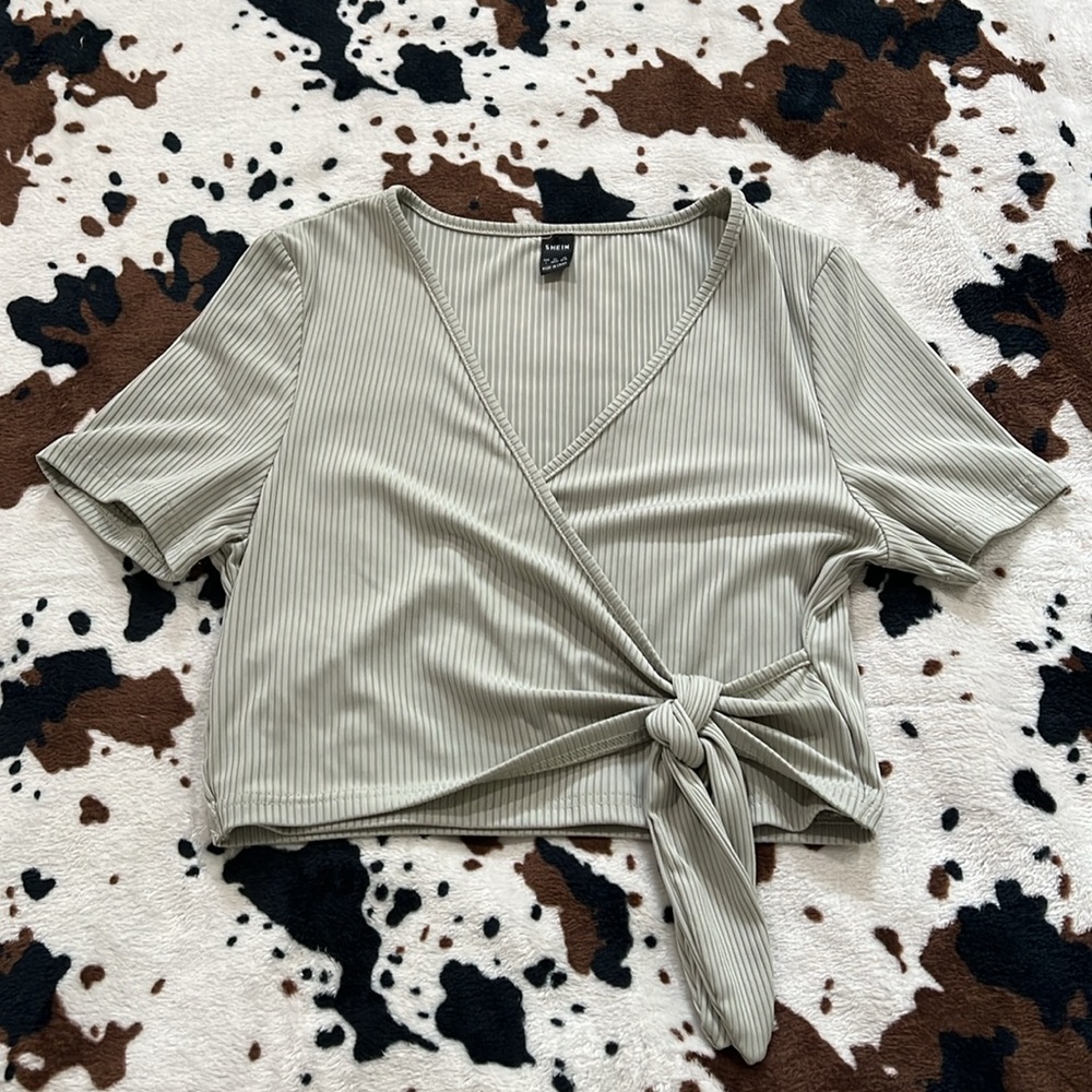 SHEIN wrap cropped top size L